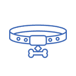 Dog collar icon with name tag in the shape of a bone